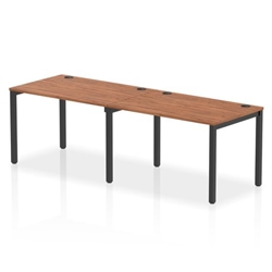 Impulse Bench Single Row 2 Person 1200 Black Frame Office Bench Desk Walnut