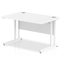 Impulse 1200/800 Rectangle White Cantilever Leg Desk White