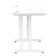 Impulse 800 x 600mm Straight Desk White Top White Cantilever Leg