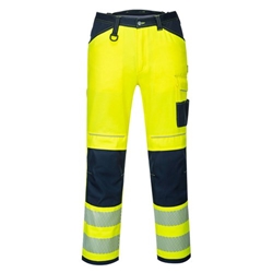Portwest PW3 Hi Vis Work Trousers 40 Yellow/Navy
