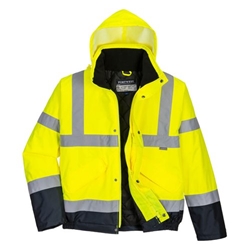 Portwest Hi Vis Contrast Winter Bomber Jacket XL Yellow/Navy