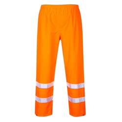 Portwest Hi Vis Rain Traffic Trousers XS Orange
