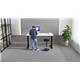 Air 1200 x 800mm Height Adjustable Desk White Top Black Leg