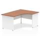 Impulse Panel End 1600/800 Right Hand Crescent Desk Walnut Top White Panels Ref TT000037