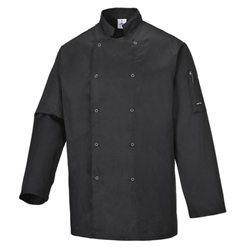Portwest Suffolk Chefs Jacket L/S 2XL Blk