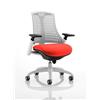 Flex Task Operator Chair White Back White Frame Pimento Colour Seat With Arms Ref KCUP0732