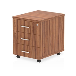 Impulse Mobile Pedestal 3 Drawer Walnut
