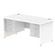Impulse 1600 x 800mm Straight Desk White Top Panel End Leg 2 x 3 Drawer Fixed Pedestal