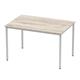 Impulse 1200mm Straight Table Grey Oak Top Silver Box Frame Leg