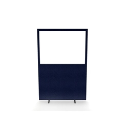 Impulse Plus Clear Half Vision 1800/1200 Floor Free Standing Screen Royal Blue Fabric Light Grey Edges