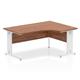Impulse 1600mm Right Crescent Desk Walnut Top White Cable Managed Leg