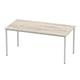Impulse 1600mm Straight Table Grey Oak Top Silver Box Frame Leg