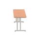 Impulse 1800/600 Rectangle Silver Cantilever Leg Desk Beech