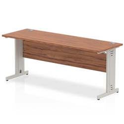 Impulse 1800/600 Rectangle Silver Cable Managed Leg Desk Walnut Ref MI002003