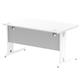 Impulse 1400/800 Rectangle White Cable Managed Leg Desk White