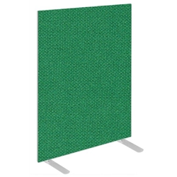 Impulse Plus Oblong 1200/600 Floor Free Standing Screen Palm Green Fabric Light Grey Edges