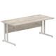 Impulse 1800 x 800mm Straight Desk Grey Oak Top Silver Cantilever Leg