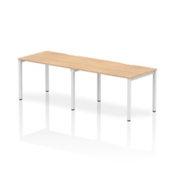 Single White Frame Bench Desk 1200 Maple (2 Pod)