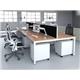 B2B White Frame Bench Desk 1200 Beech (6 Pod)