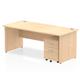 Impulse 1800 x 800mm Straight Desk Maple Top Panel End Leg with 2 Drawer Mobile Pedestal