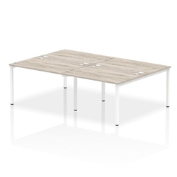 Impulse Bench B2B 4 Person 1200 White Frame Office Bench Desk Grey Oak