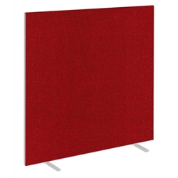 Impulse Plus Oblong 1800/1500 Floor Free Standing Screen Burgundy Fabric Light Grey Edges