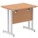 Impulse 800/600 Rectangle Silver Cantilever Leg Desk Oak Ref MI002904