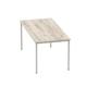 Impulse 1600mm Straight Table Grey Oak Top Silver Box Frame Leg