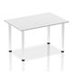Impulse 1400mm Straight Table White Top Chrome Post Leg