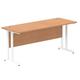 Impulse 1600/600 Rectangle White Cantilever Leg Desk Oak