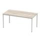 Impulse 1600mm Straight Table Grey Oak Top Silver Box Frame Leg