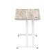 Impulse 1200 x 600mm Straight Desk Grey Oak Top White Cantilever Leg