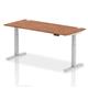 Air 1800 x 800mm Height Adjustable Desk Walnut Top Cable Ports Silver Leg
