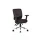 Impulse 1400 x 800 Black Cant Office Desk Oak + 2 Dr Mobile Ped & Chiro Med Back Black W/Arms