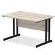 Impulse 1200 x 800mm Straight Desk Grey Oak Top Black Cantilever Leg