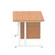 Impulse 1200 Rectangle White Cant Leg Desk OAK 1 x 2 Drawer Fixed Ped