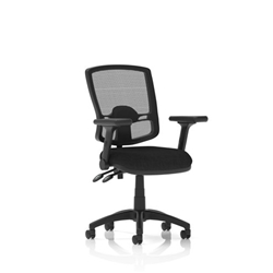 Eclipse Plus II Lever Task Operator Chair Deluxe Mesh Back With Black Seat With Height Adjustable And Folding Arms