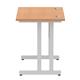 Impulse 800/600 Rectangle Silver Cantilever Leg Desk Oak Ref MI002904