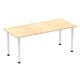 Impulse 1800mm Straight Table Maple Top White Post Leg