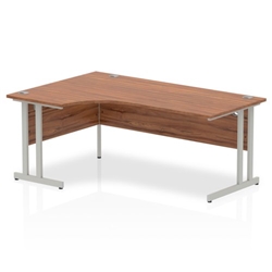 Impulse Cantilever 1800 Left Hand Crescent Desk Walnut