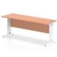 Impulse 1800 x 600mm Straight Desk Beech Top White Cable Managed Leg