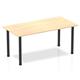 Impulse 1600mm Straight Table Maple Top Black Post Leg