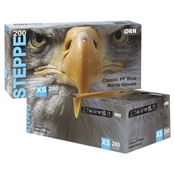 Steppe Classic Blue Nitrile Gloves Box 200 Extra Small (Case of 10)