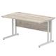 Impulse 1400 x 800mm Straight Desk Grey Oak Top Silver Cantilever Leg