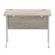 Impulse 1000 x 600mm Straight Desk Grey Oak Top Silver Cantilever Leg