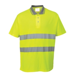 Portwest Hi Vis Cotton Comfort Polo Shirt S/S L Yellow