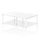 Impulse Bench B2B 4 Person 1200 White Frame Office Bench Desk White