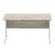 Impulse 1400 x 800mm Straight Desk Grey Oak Top Silver Cable Managed Leg