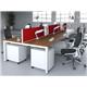 B2B White Frame Bench Desk 1200 Walnut (6 Pod)