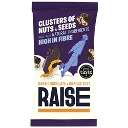 RAISE SNACKS - DARK CHOCOLATE AND ORANGE - 12X35G